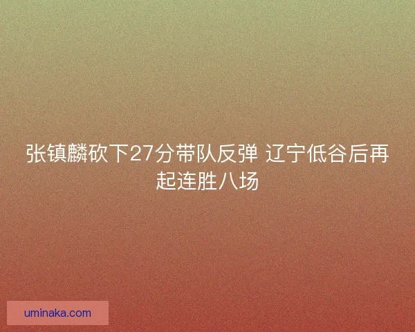 张镇麟砍下27分带队反弹 辽宁低谷后再起连胜八场 张镇麟砍下27分带队反弹 辽宁低谷后再起连胜八场